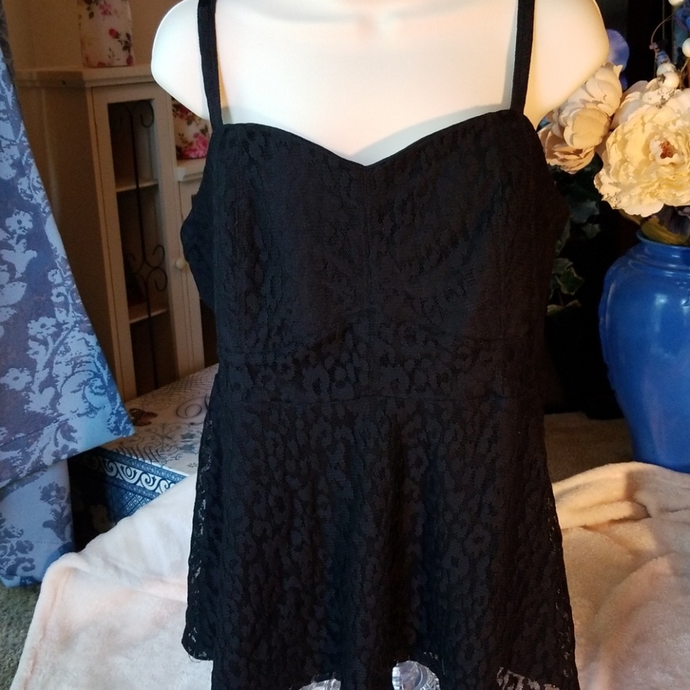Torrid tank, lace overlay